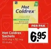 Vomar Voordeelmarkt Hot Coldrex Sachets 500 mg + 30 mg 10 stuks aanbieding