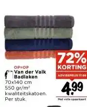 Vomar Voordeelmarkt OP=OP Van der Valk Badlaken aanbieding