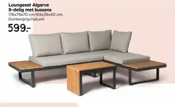 Xenos Loungeset Algarve - met tafeltje - hout/metaal aanbieding