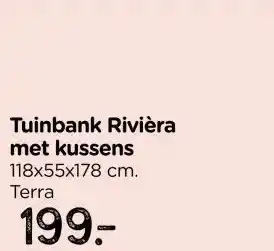 Xenos Tuinbank Riviera - terra - 178x118x55 cm aanbieding