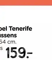 Xenos Tuinbank Tenerife met kussens - wit/grijs - 64x130x74 cm aanbieding