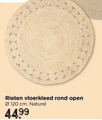 Xenos Vloerkleed riet - rond - ⌀120 cm aanbieding