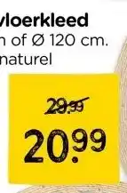 Xenos Vloerkleed riet - naturel - ø120 cm aanbieding