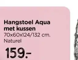 Xenos Hangstoel Aqua - naturel - 70x60x124 cm aanbieding