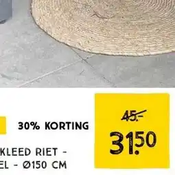 Xenos Vloerkleed riet - naturel - ø150 cm aanbieding