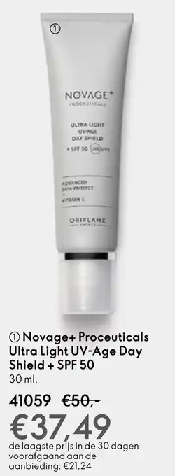 Oriflame Novage+ Proceuticals Ultra Light UV Age Day Shield + SPF 50 aanbieding