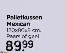 Xenos Pallet kussen Mexican - paars - 8x120x80 cm aanbieding