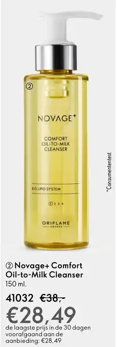 Oriflame Novage+ Comfort Oil to Milk Cleanser aanbieding