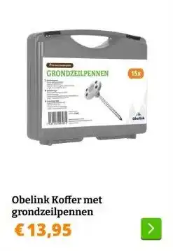 Obelink Obelink Koffer met grondzeilpennen aanbieding