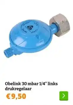 Obelink Obelink 30 mbar 1/4 links drukregelaar aanbieding