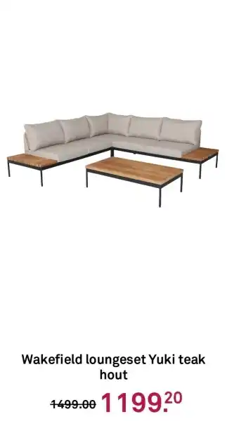 Karwei Wakefield loungeset Yuki teak hout aanbieding