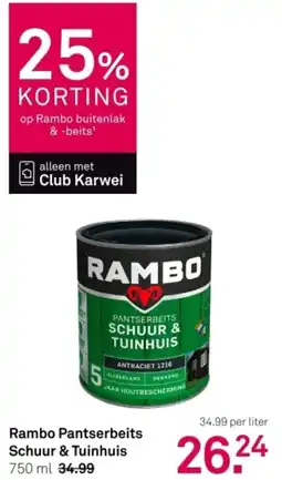 Karwei Rambo Pantserbeits Schuur & Tuinhuis aanbieding