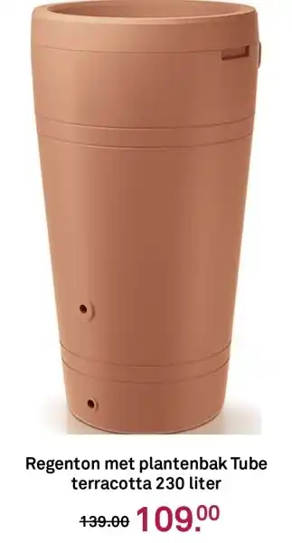 Karwei Regenton met plantenbak Tube terracotta aanbieding