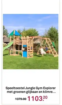 Karwei Speeltoestel Jungle Gym Explorer met groenen glijbaan en klimre aanbieding