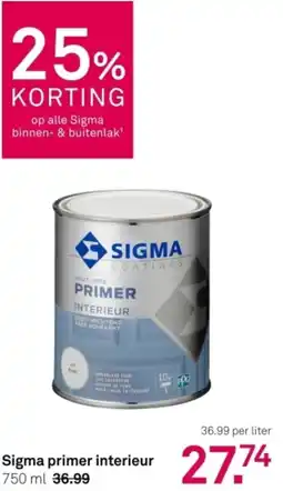 Karwei Sigma primer interieur aanbieding