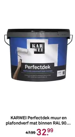 Karwei KARWEI Perfectdek muur en plafondverf mat binnen RAL 90 aanbieding