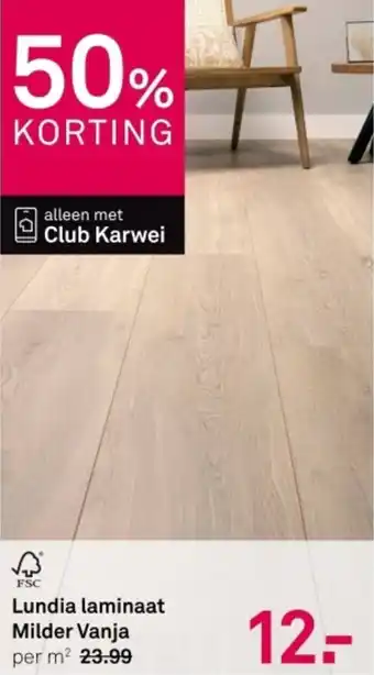 Karwei FSC Lundia laminaat Milder Vanja aanbieding