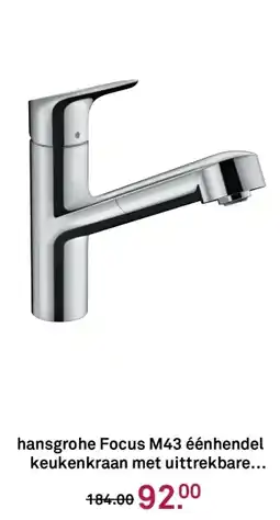 Karwei hansgrohe Focus M43 éénhendel keukenkraan met uittrekbare aanbieding