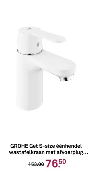 Karwei GROHE Get S size wastafelkraan met afvoerplug aanbieding