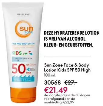 Oriflame Sun Zone Face & Body Lotion Kids SPF 50 High aanbieding