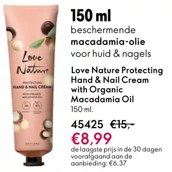 Oriflame Love Nature Protecting Hand & Nail Cream with Organic Macadamia Oil aanbieding