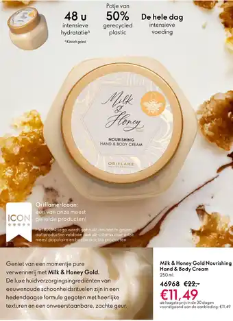 Oriflame Milk & Honey Gold Nourishing Hand & Body Cream aanbieding