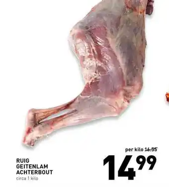 De Kweker Ruig geitenlam achterbout 1kilo aanbieding