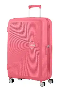 Amazon American Tourister Soundbox - Spinner L Erweiterbar Koffer, 77 cm, 97/110 L, Rosa (Sun Kissed Coral) aanbieding