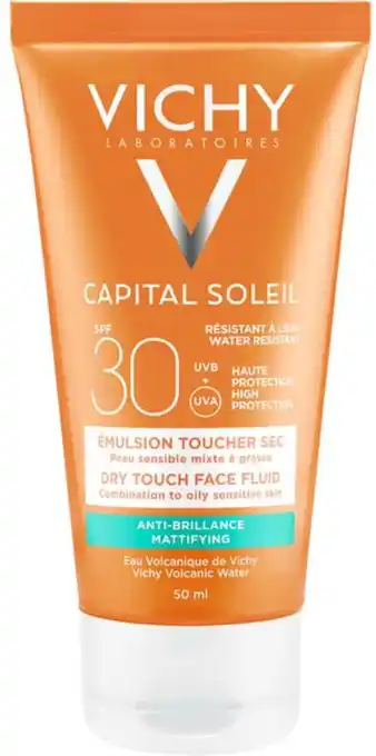 Bol.com Vichy Capital Soleil SPF30 Dry Touch Zonnecrème Gemengde tot Vette Huid - Gelaat 50ml aanbieding