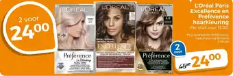 Trekpleister L'Oréal Paris Excellence en Préférence haarkleuring aanbieding