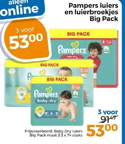 Trekpleister Pampers luiers en luierbroekjes Big Pack aanbieding