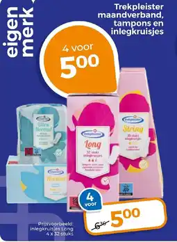 Trekpleister Trekpleister maandverband, tampons en inlegkruisjes aanbieding