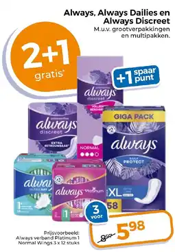 Trekpleister Always, Always Dailies en Always Discreet aanbieding