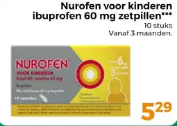 Trekpleister Nurofen voor kinderen ibuprofen 60 mg zetpillen aanbieding