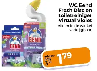 Trekpleister WC Eend Fresh Disc en toiletreiniger Virtual Violet aanbieding