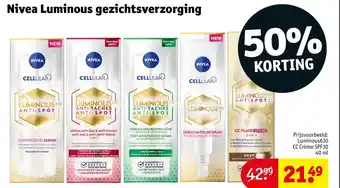 Kruidvat Nivea Luminous gezichtsverzorging aanbieding