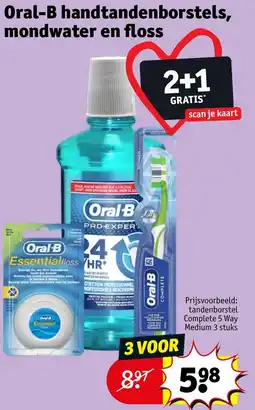 Kruidvat Oral-B handtandenborstels, mondwater en floss aanbieding