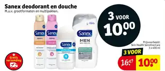 Kruidvat Sanex deodorant en douche aanbieding