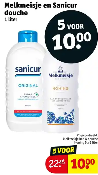 Kruidvat Melkmeisje en Sanicur douche aanbieding