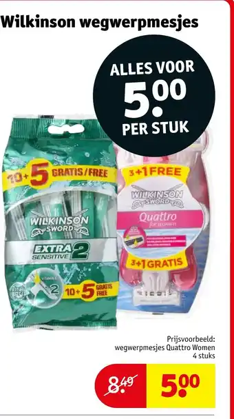 Kruidvat Wilkinson wegwerpmesjes aanbieding