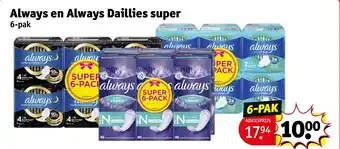 Kruidvat Always en Always Daillies super aanbieding