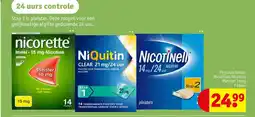 Kruidvat Nicotinell Nicotine Pleister 14mg aanbieding