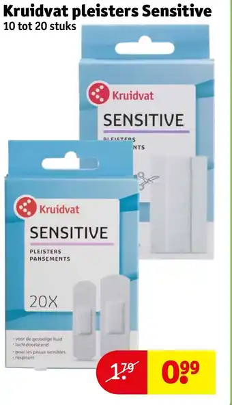 Kruidvat Kruidvat pleisters Sensitive aanbieding