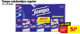 Kruidvat Tempo zakdoekjes regular aanbieding