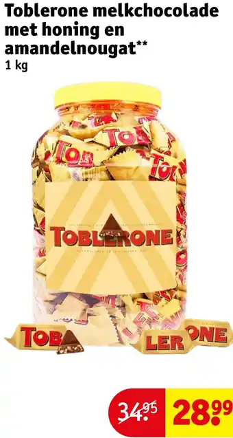 Kruidvat Toblerone melkchocolade met honing en amandelnougat aanbieding