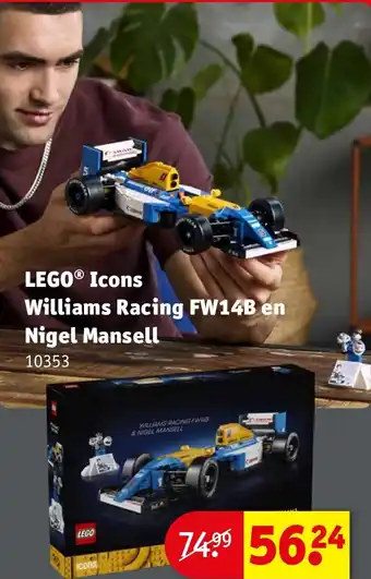 Kruidvat LEGO® Icons Williams Racing FW14B en Nigel Mansell aanbieding