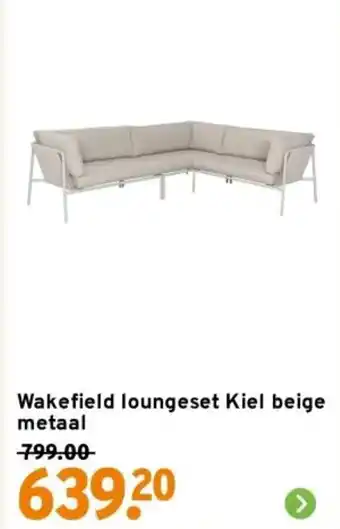 GAMMA Wakefield loungeset Kiel beige metaal aanbieding