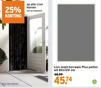 GAMMA Livn inzet horraam Plus pollen wit aanbieding