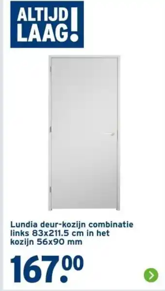 GAMMA Lundia deur-kozijn combinatie links 83x211.5 cm in het kozijn aanbieding