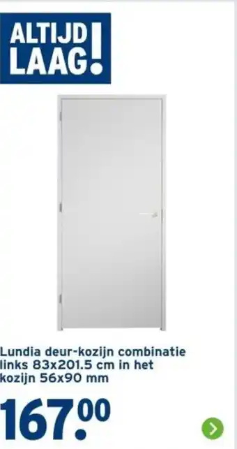 GAMMA Lundia deur-kozijn combinatie links 83x201.5 cm in het kozijn aanbieding